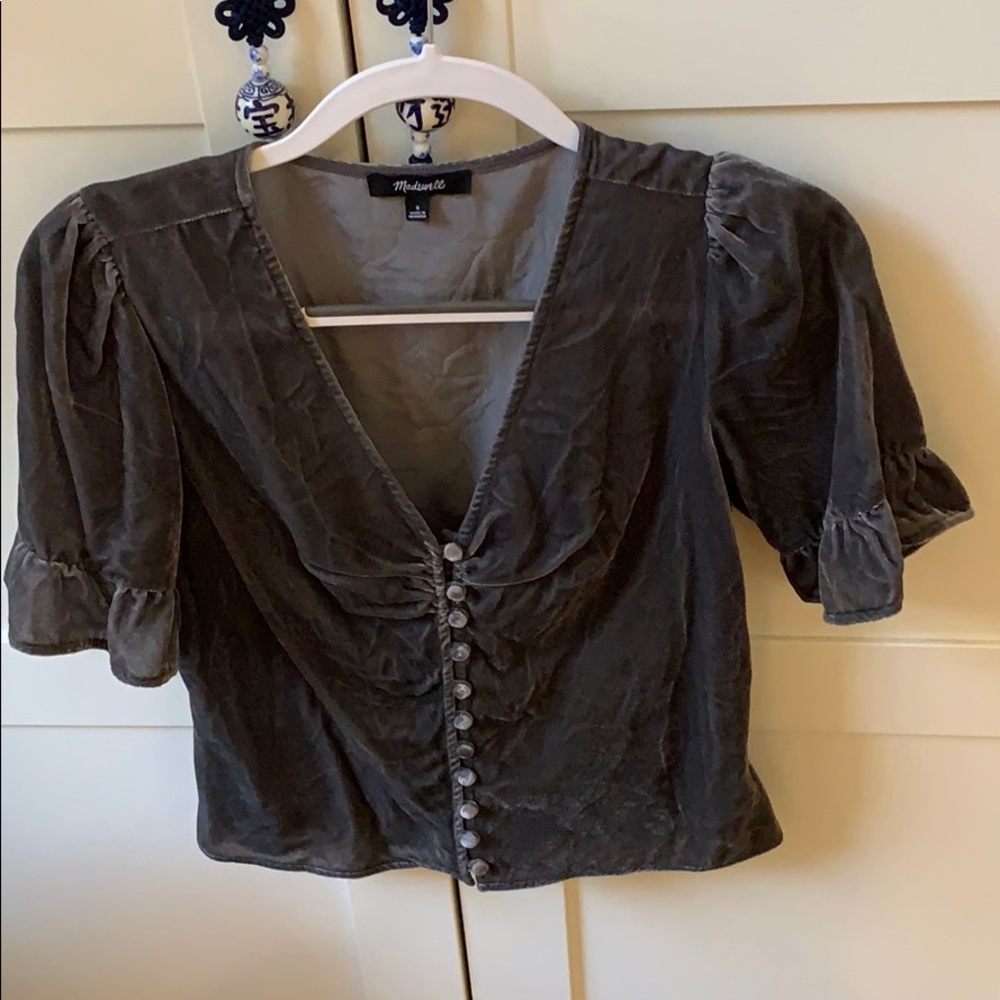 Madewell velvet shirt size 0